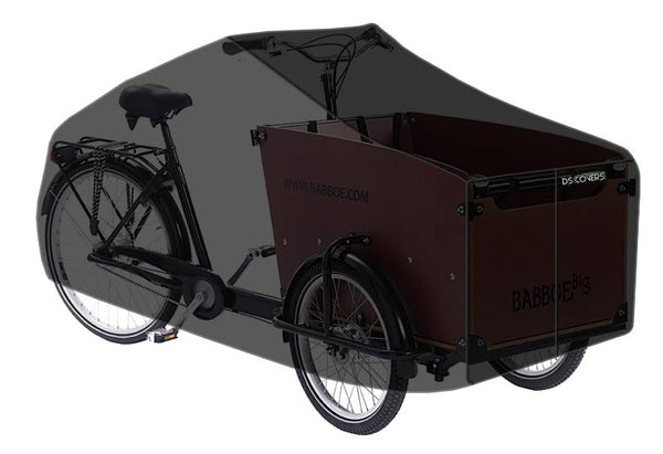 Regenhoes DS Cargo bakfiets met 3 wielen zwart